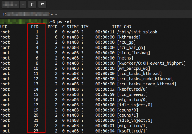 Найти PID процесса - ssh ubuntu как удалить процесс